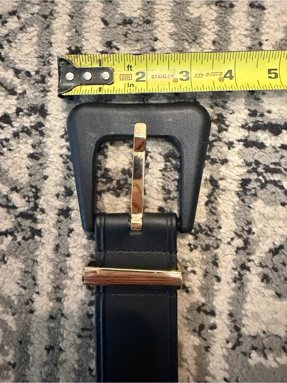 CAbi Boss Belt - Women's Black Belt with Gold Buckle, Medium
